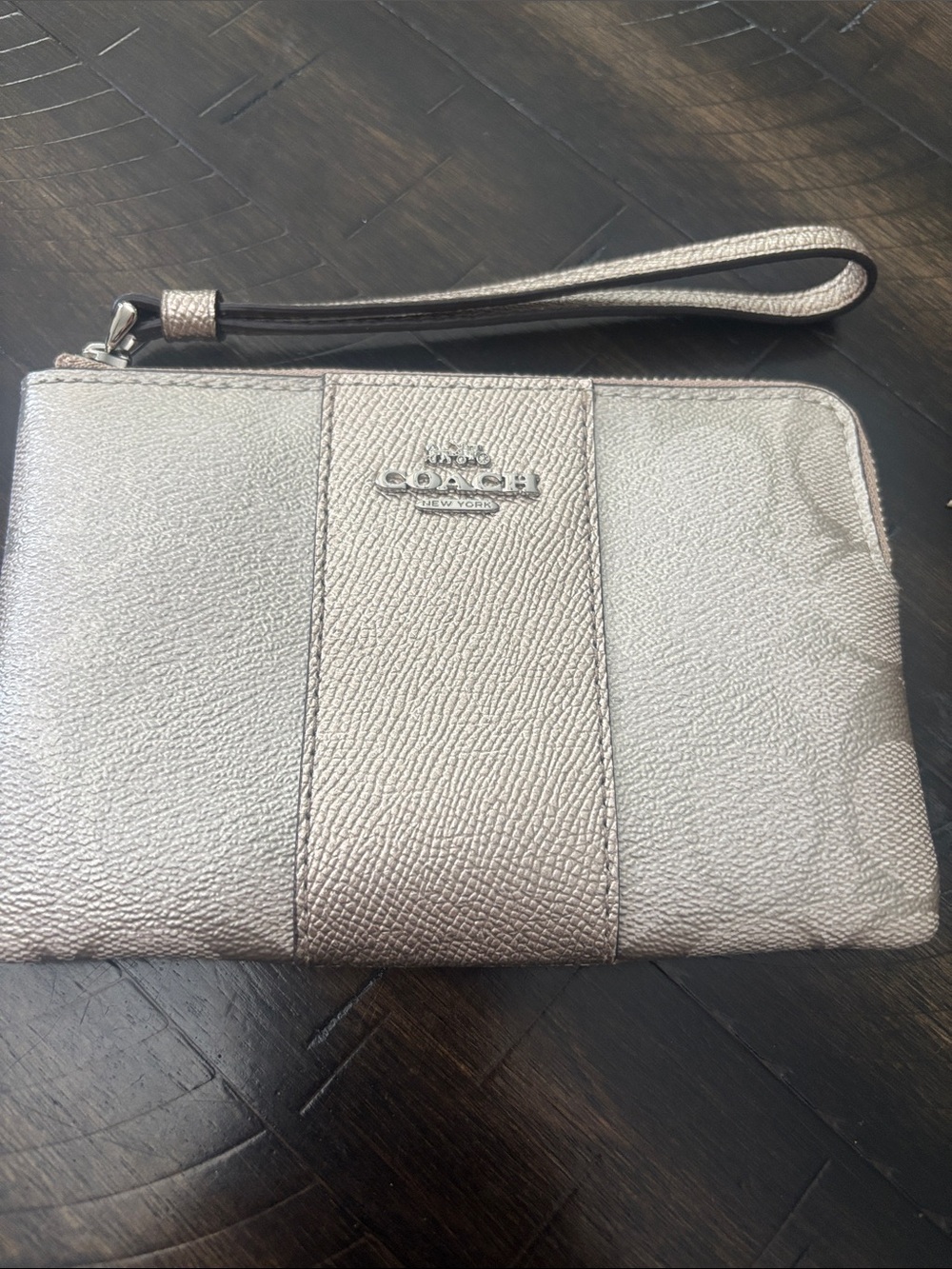 Coach Metallic  Gold Leather Wristlet
